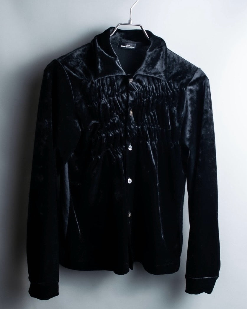 "tricot COMME des GARCONS" Mad velour avant-garde gathered shirt