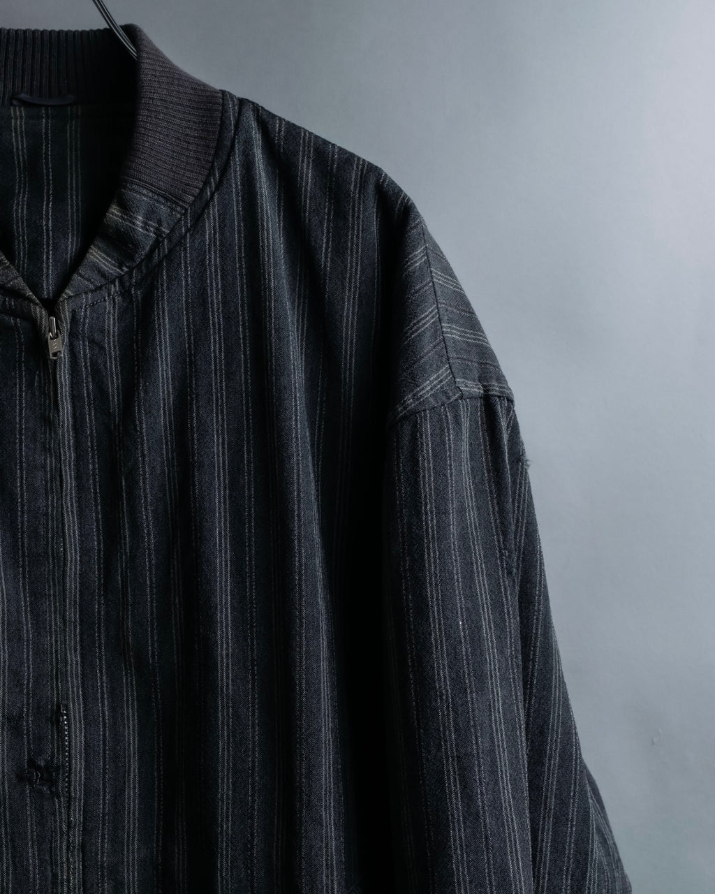 "Comme des Garcons Homme" distressed zip-up striped blouson