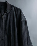 "Comme des Garcons Homme" distressed zip-up striped blouson