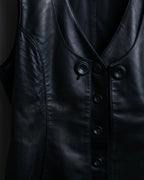 "Hiroko Koshino" Lamb leather layered vest