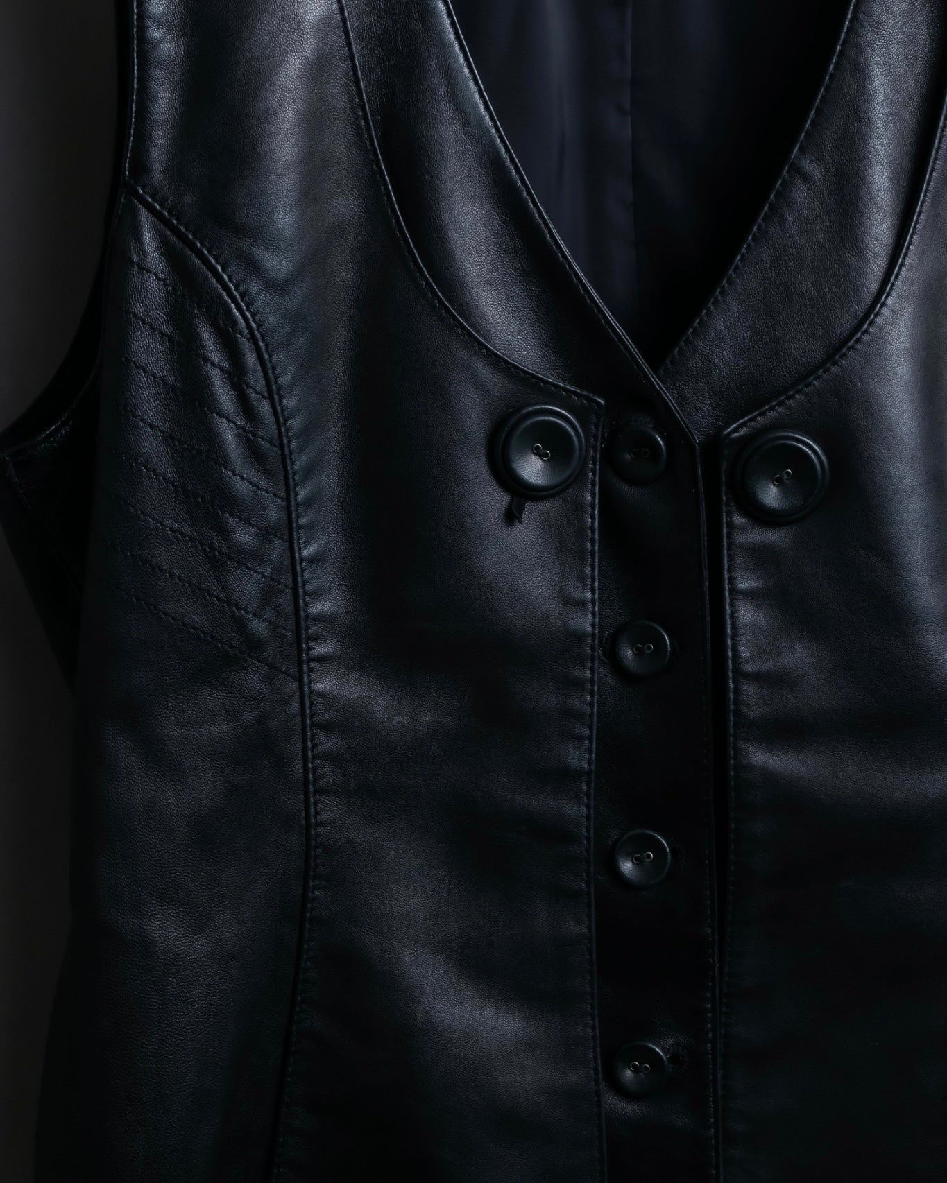 "Hiroko Koshino" Lamb leather layered vest