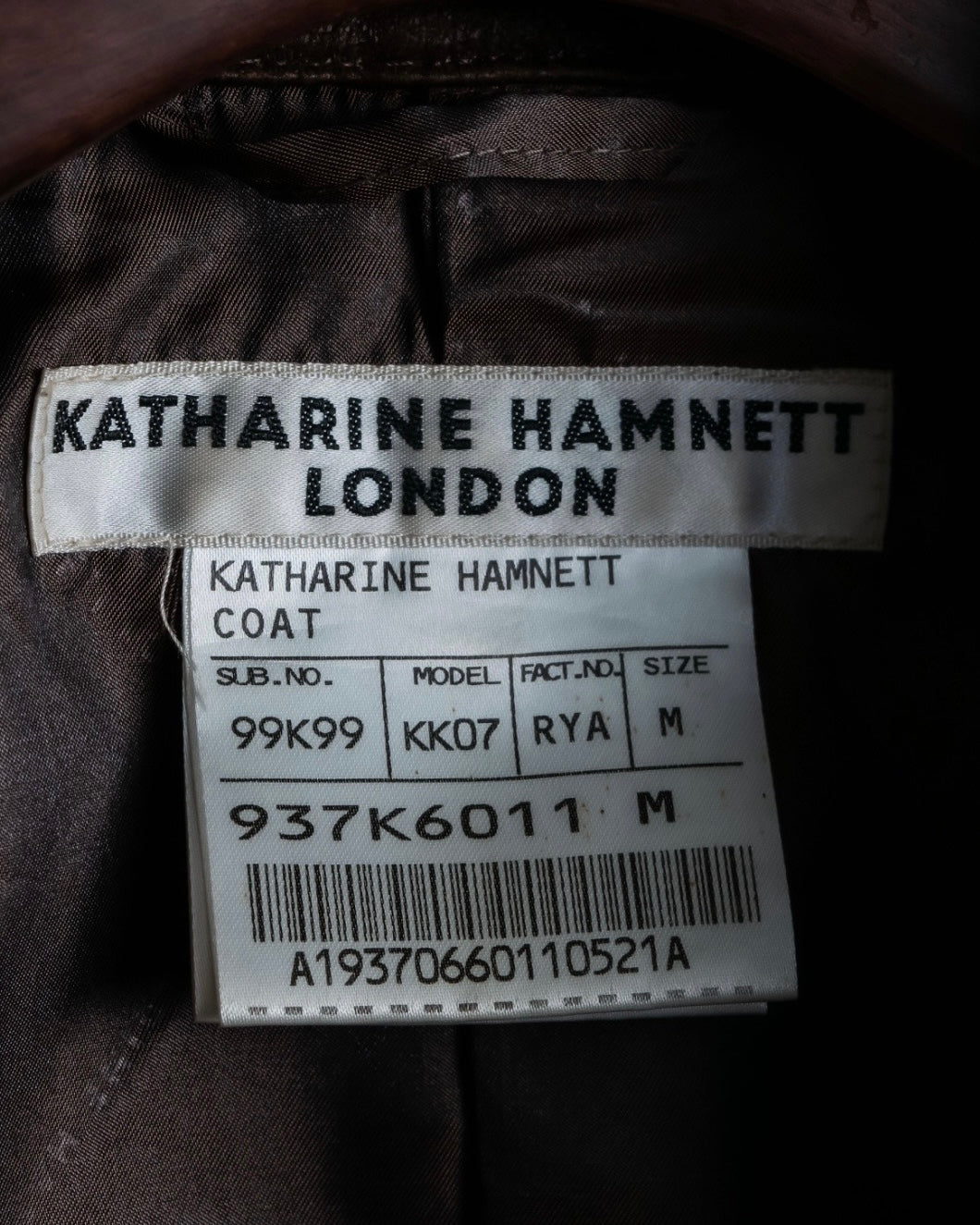 KATHARINE HAMNETT LONDON Vintage Archive Special Coat