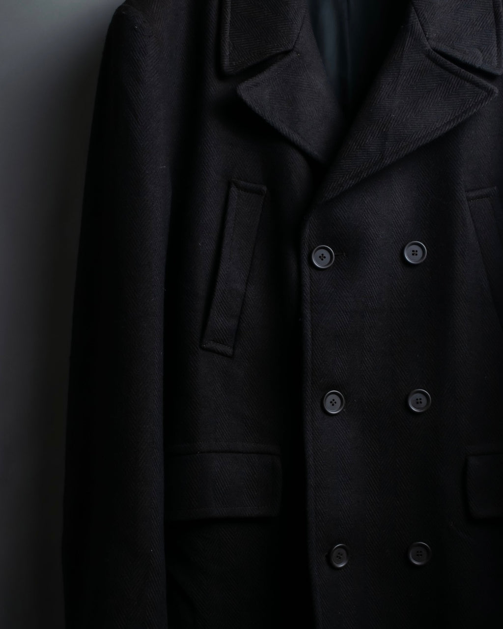Vintage herringbone drop shoulder p coat