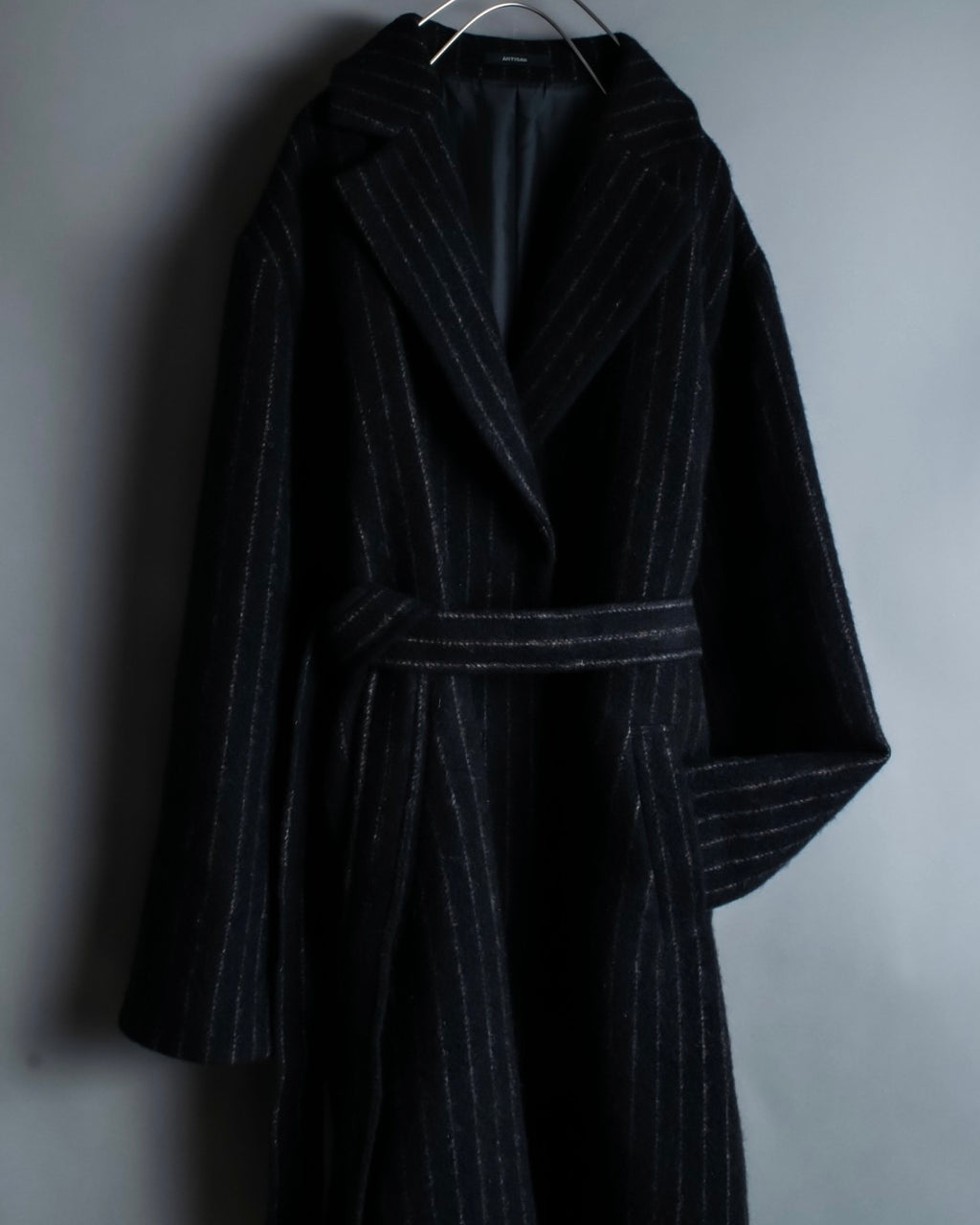 Vintage mohair wool striped gown coat