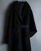 Vintage mohair wool striped gown coat