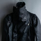 “Rick Owens” lamb leather classic biker jacket with high funnel