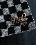 "DOLCE&amp;GABBANA" checkered pattern glitter stole