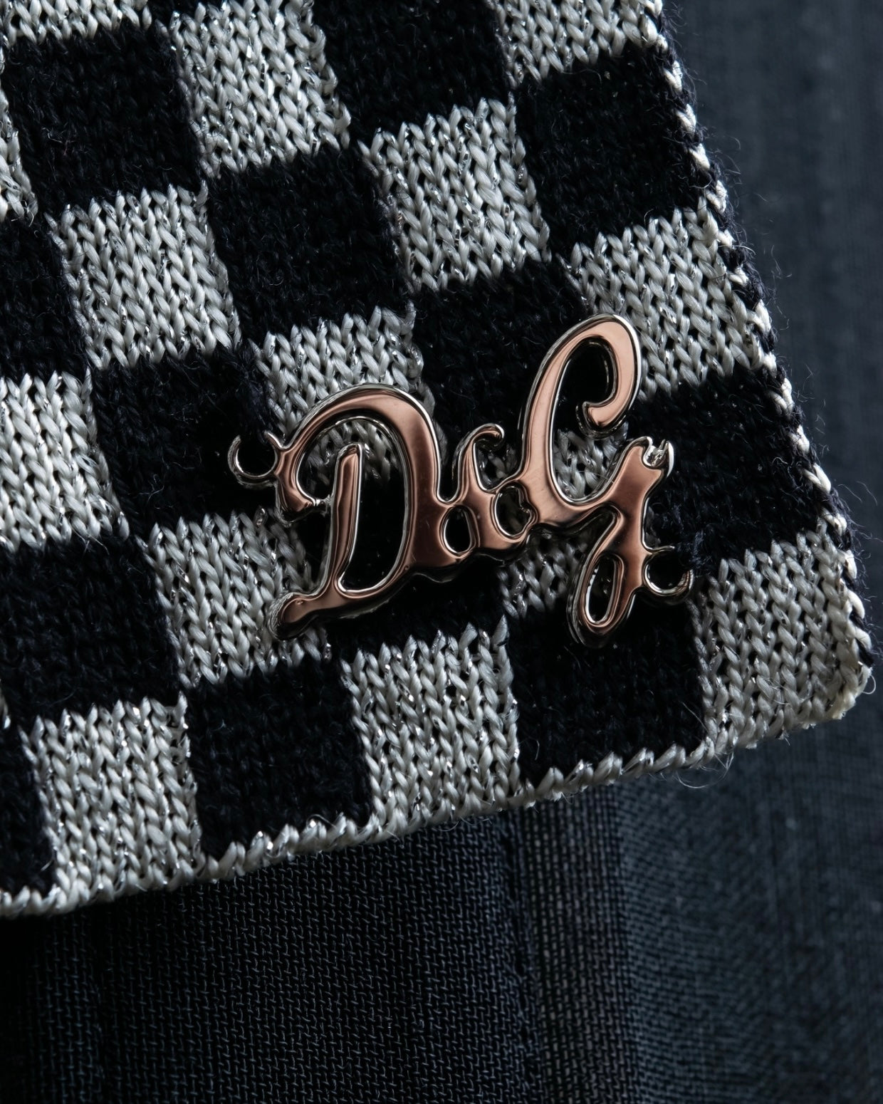 "DOLCE&amp;GABBANA" checkered pattern glitter stole