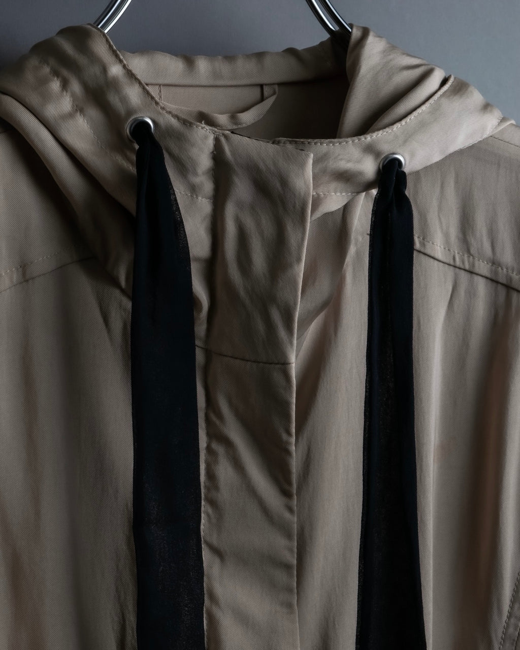 "VALENTINO" Drawcord design luxury long hoodie