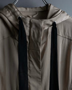 "VALENTINO" Drawcord design luxury long hoodie