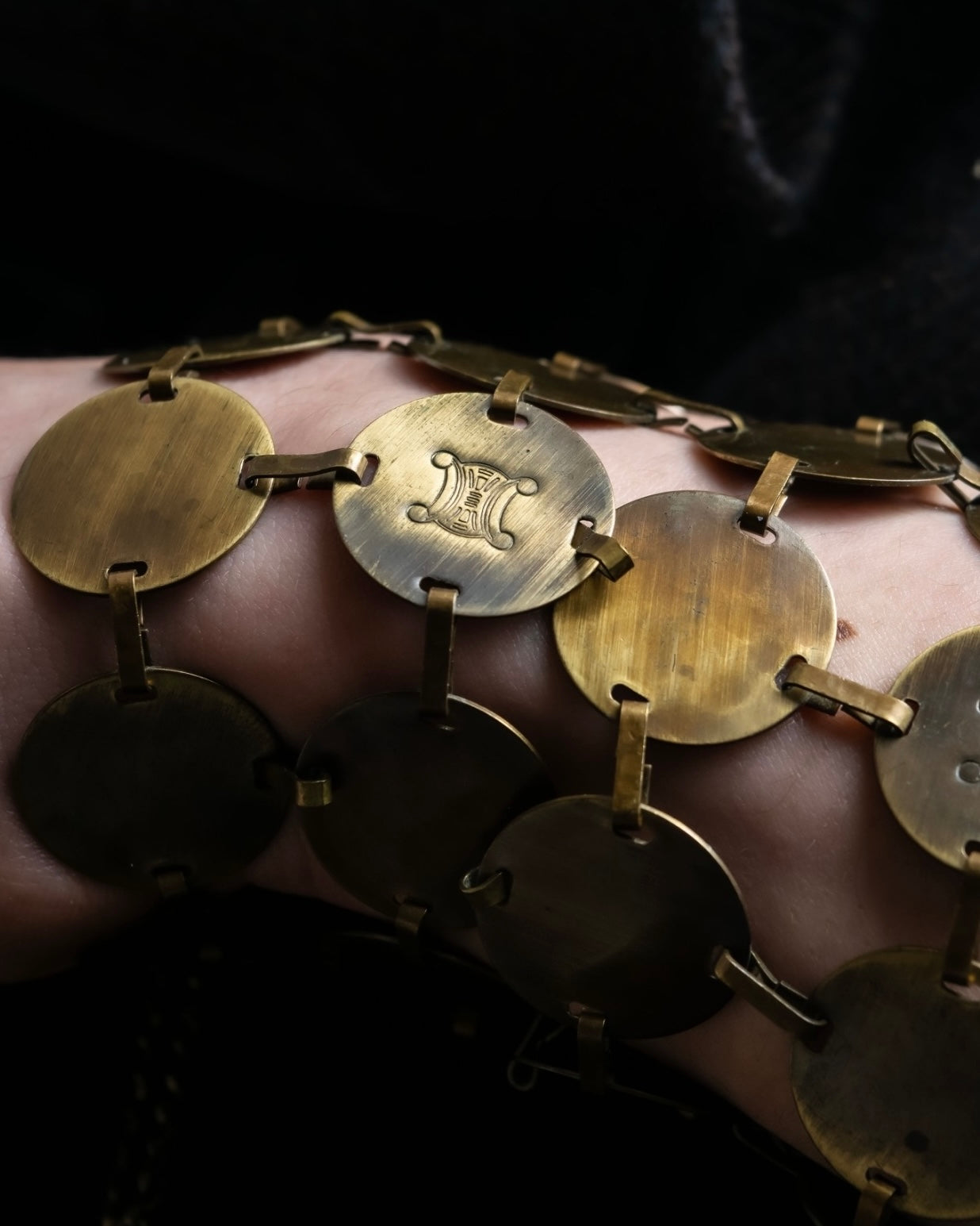 "CELINE" Round metal antique bracelet
