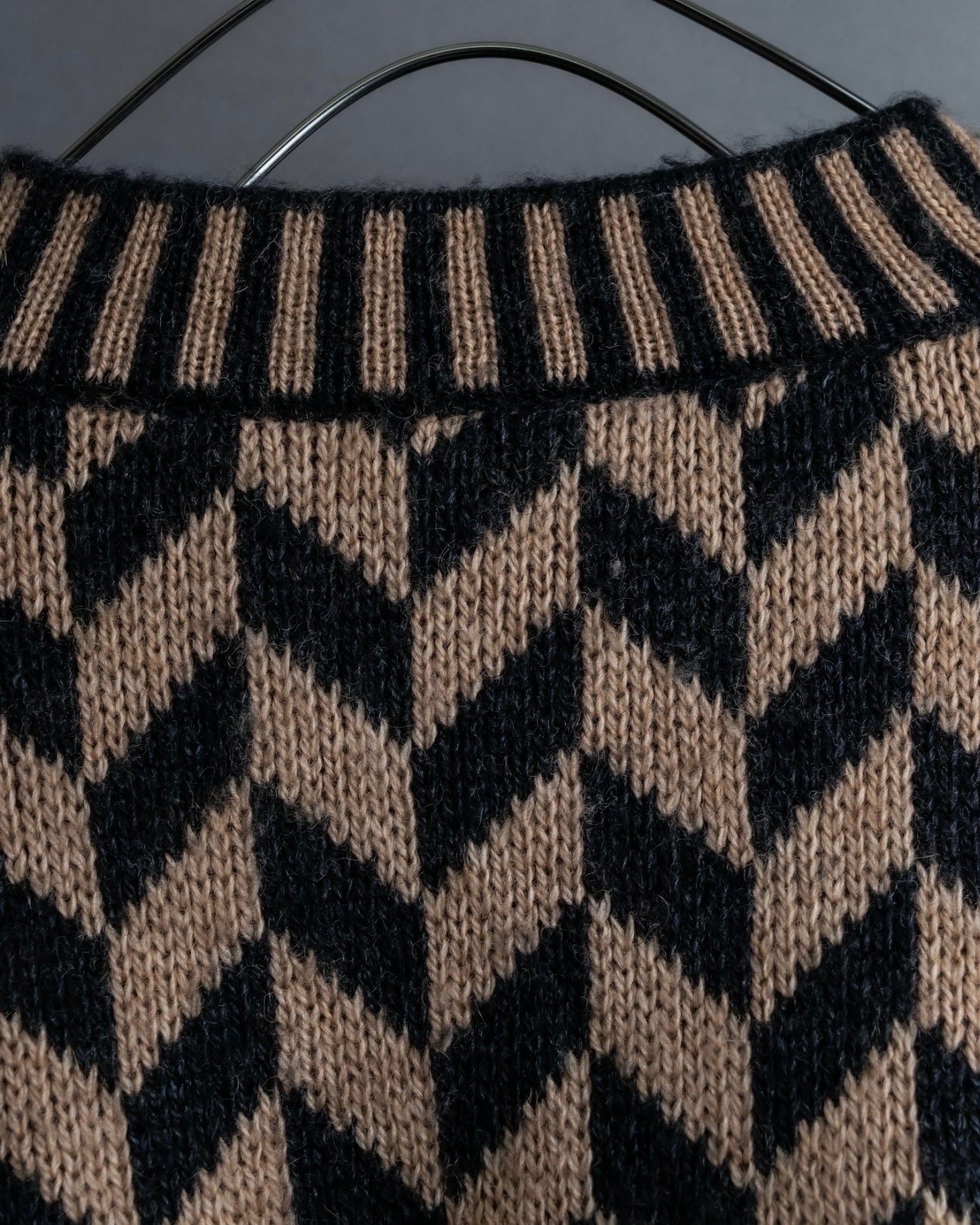 "GIORGIO ARMANI" Geometric pattern rib wool knit