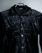 "tricot COMME des GARCONS" Mad velour avant-garde gathered shirt