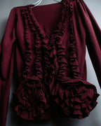 "VALENTINO" Virgin wool ruffled flower design cardigan
