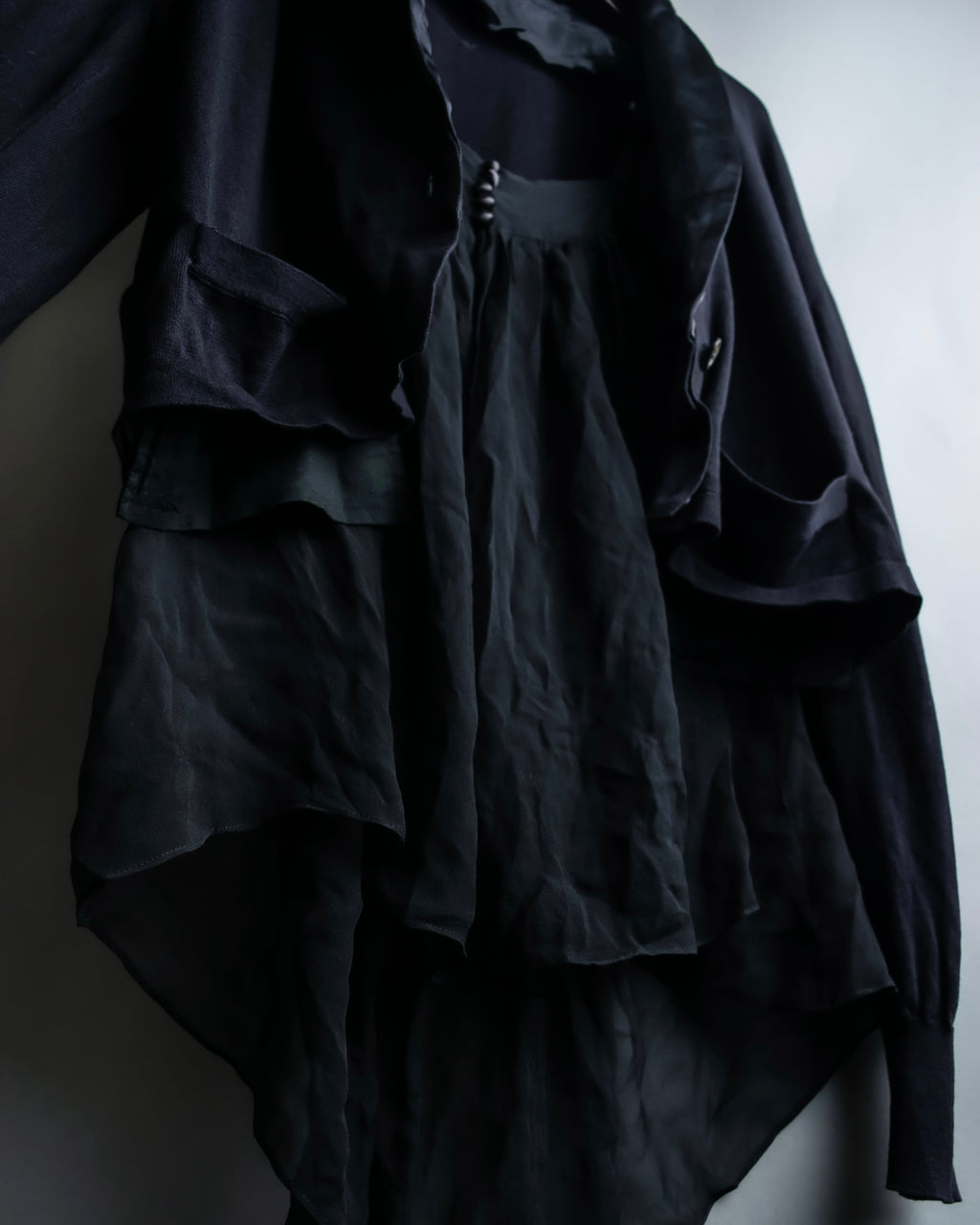 "sacai" Sheer corset layered cardigan jacket