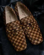 "Louis Vuitton" Damier designed unborn calf loafer