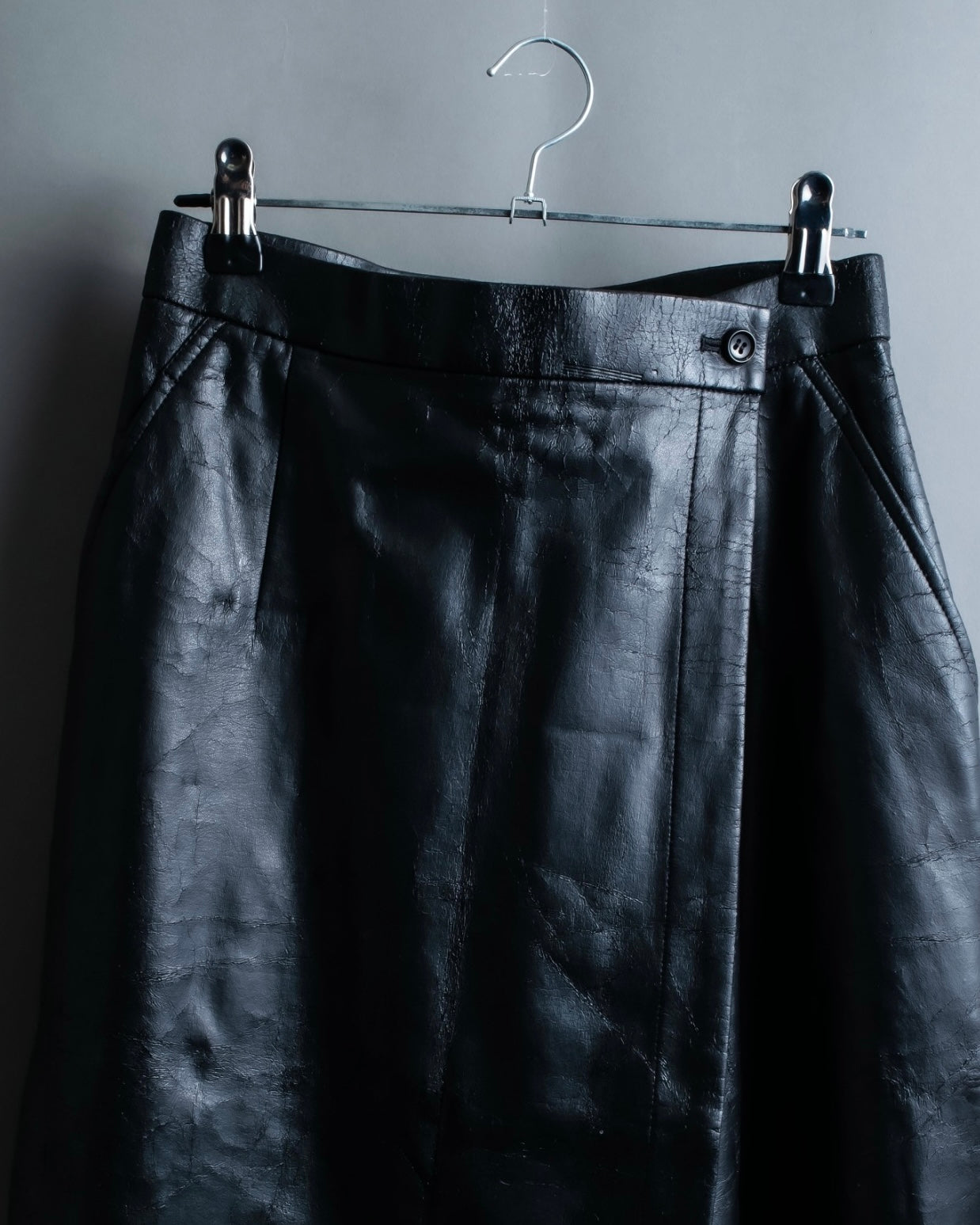 "Tricot Comme des Garçons" leather wrap skirt
