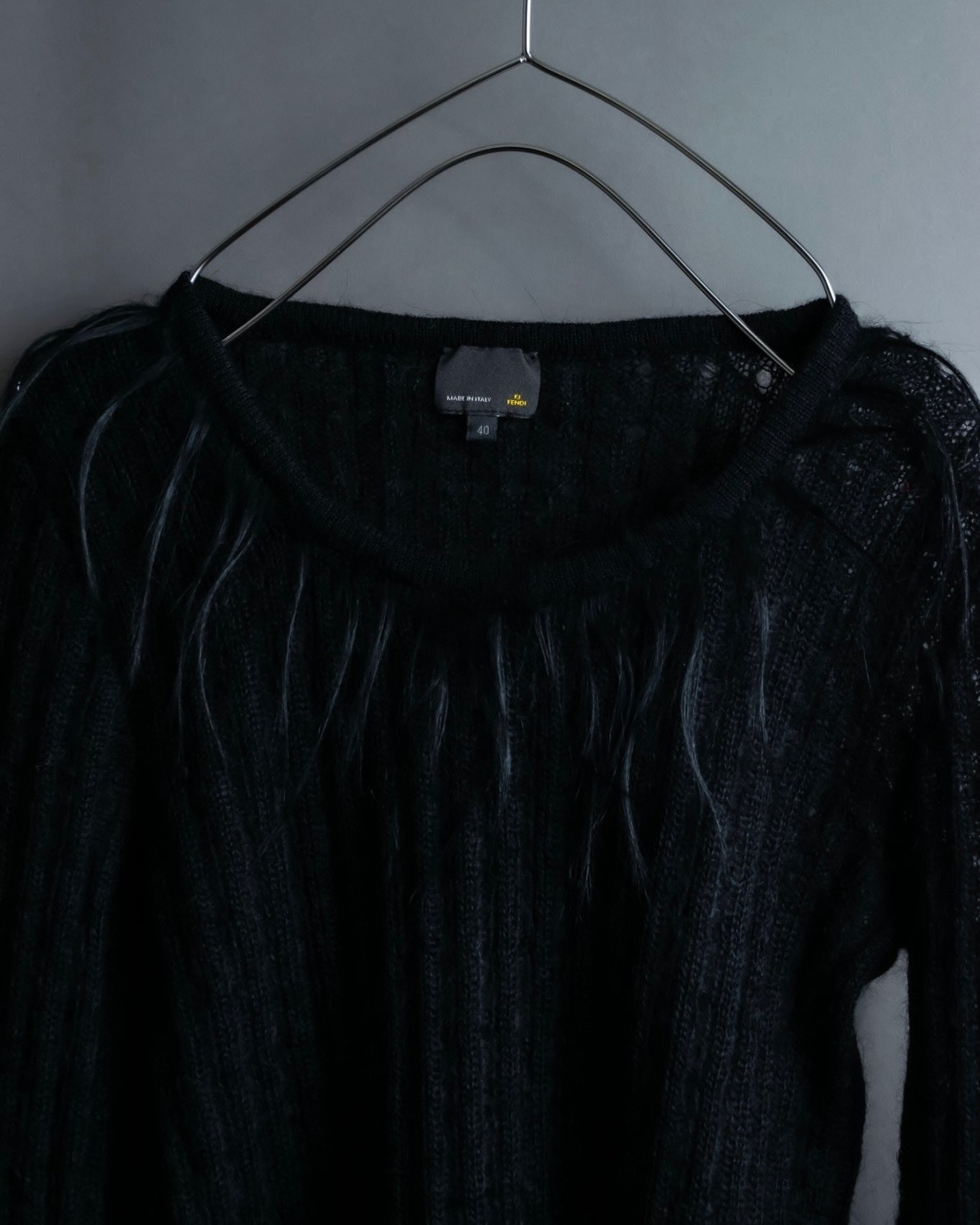"FENDI" Hair fringe sheer combination summer knit