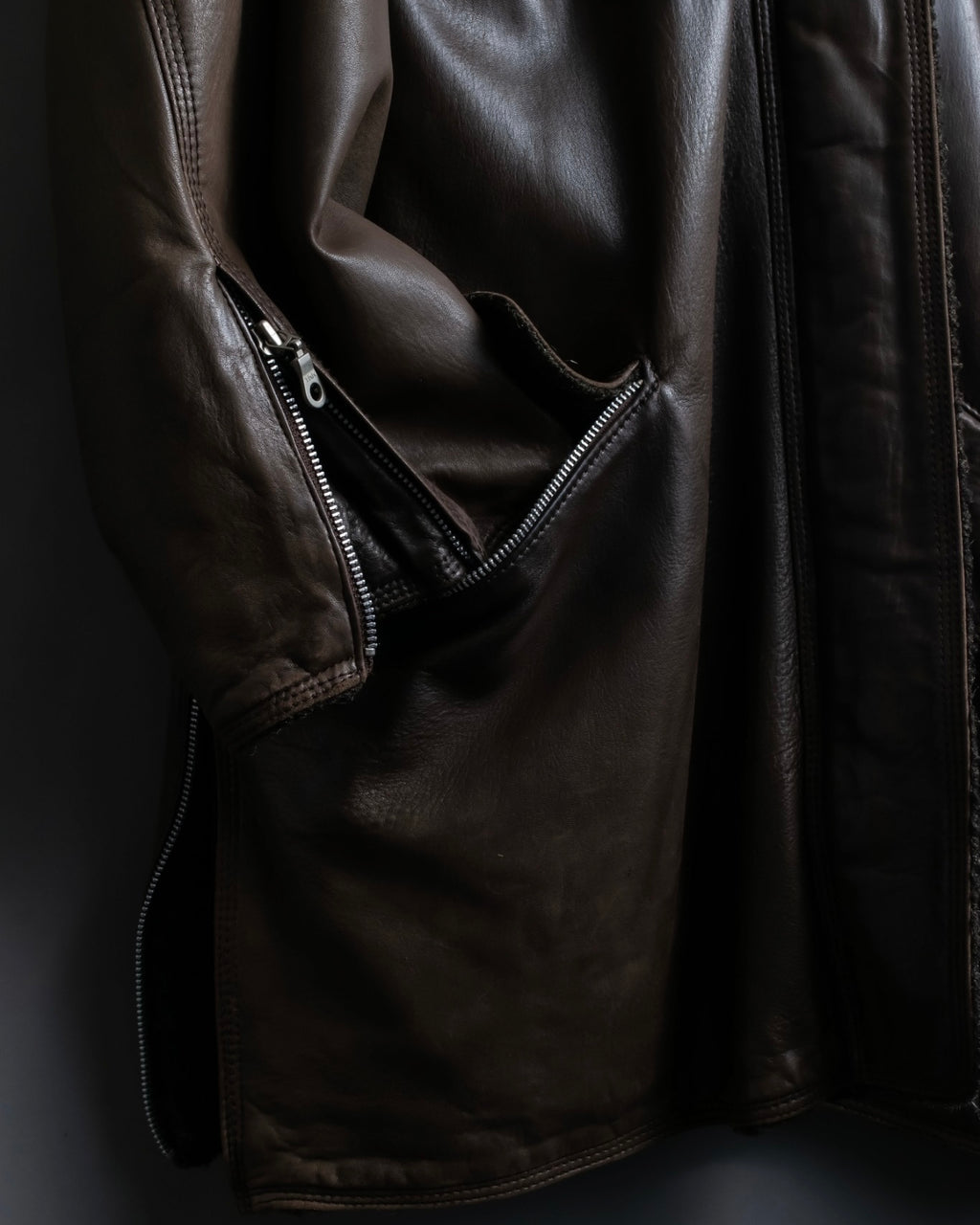 "SYLVIE SCHIMMEL" Special touch leather zip hood jacket