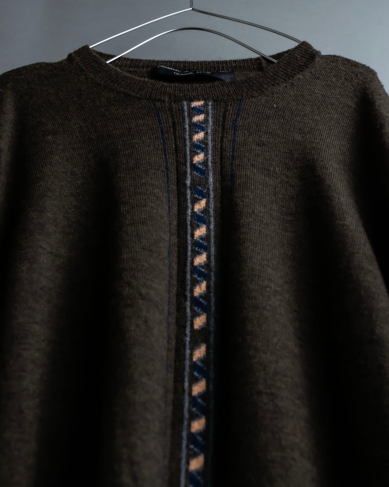 "COMME des GARCONS HOMME PLUS (1997-98's )" Spiral print design dark brown knit