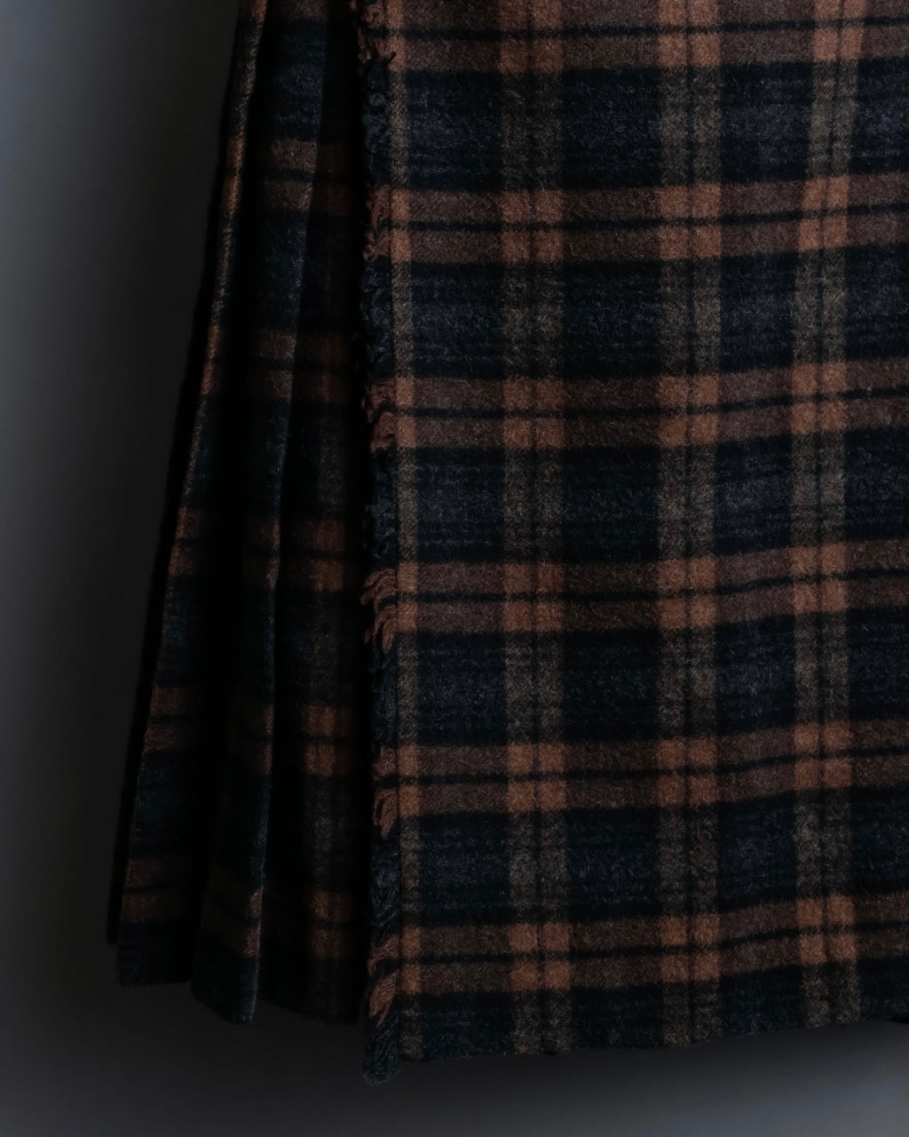 "PRADA" wool check unisex wrap skirt