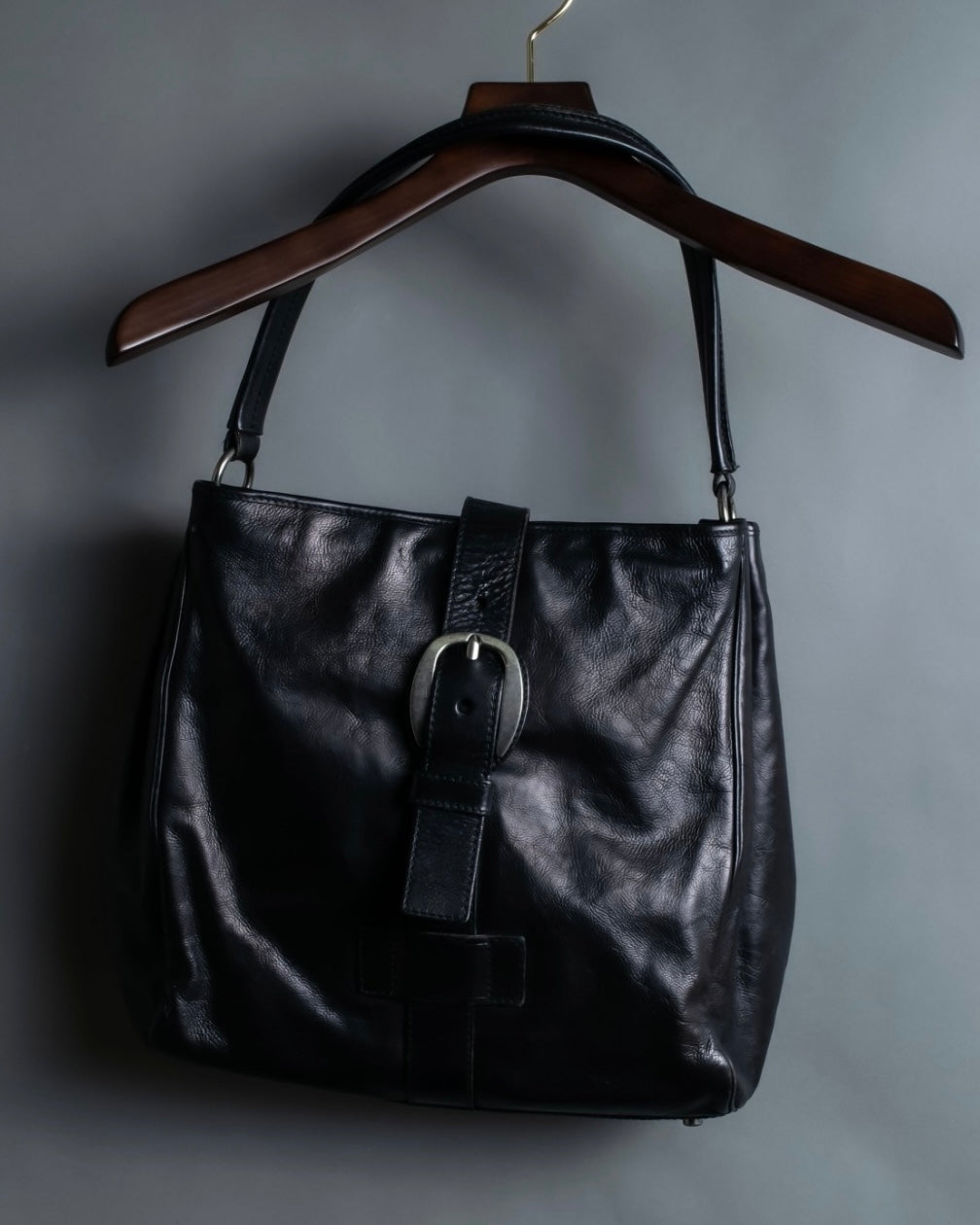 "YSL" Leather belt detail shoulder bag