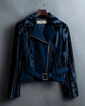 "BLUMARINE" fur combination riders jacket
