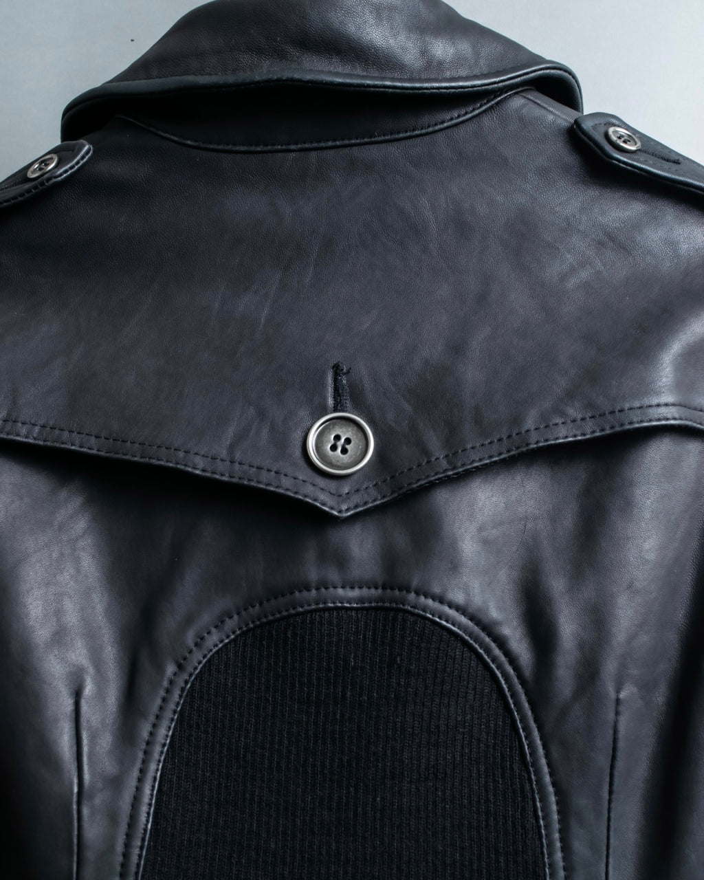 Vintage Leather x CORDUROY combination trench coat