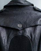 Vintage Leather x CORDUROY combination trench coat