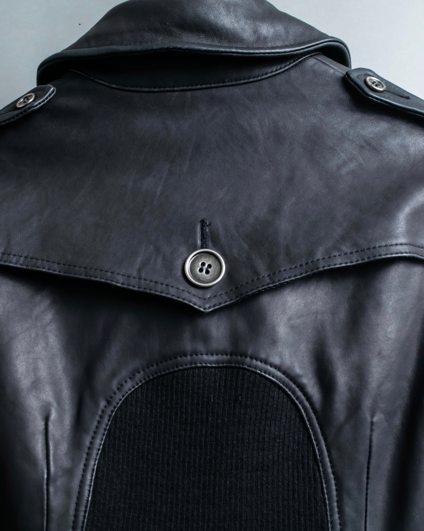 Vintage Leather x CORDUROY combination trench coat