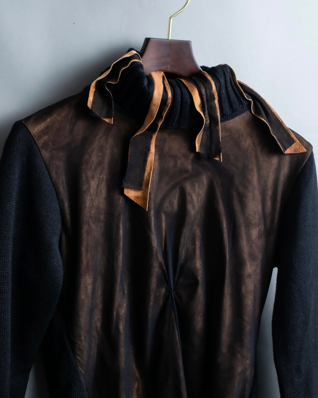 90's Italian sheer layered gathered knit