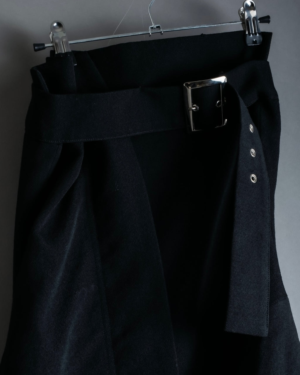 "Yohji Yamamoto" double zip asymmetric skirt