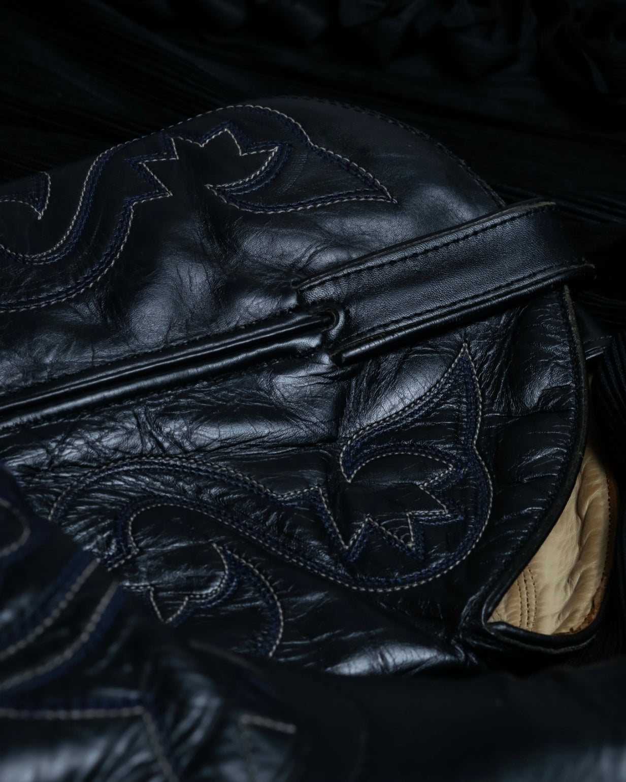 Vintage Blue Embroidered Wester Boots