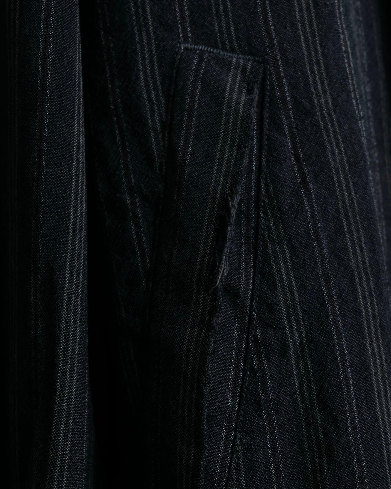 "Comme des Garcons Homme" distressed zip-up striped blouson