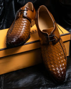 “MODELLO” gradation color intrecciato designed dress shoes