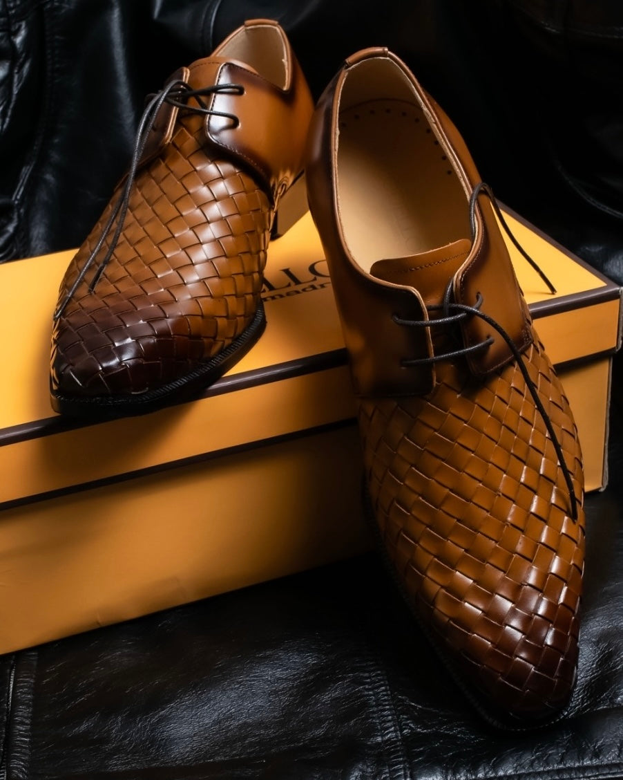 “MODELLO” gradation color intrecciato designed dress shoes
