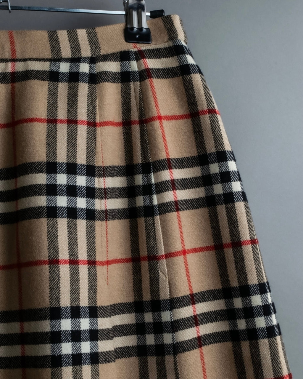 "Burberry's (70-80's)" Nova check side zip pleated skirt
