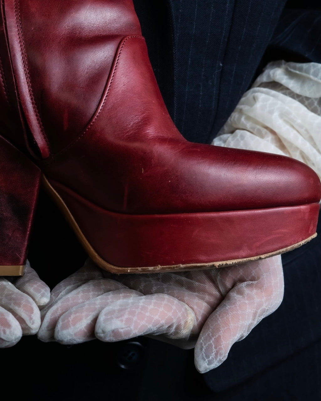 "Maison Martin Margiela (AW 2014)" Cowhide grunge heel boots