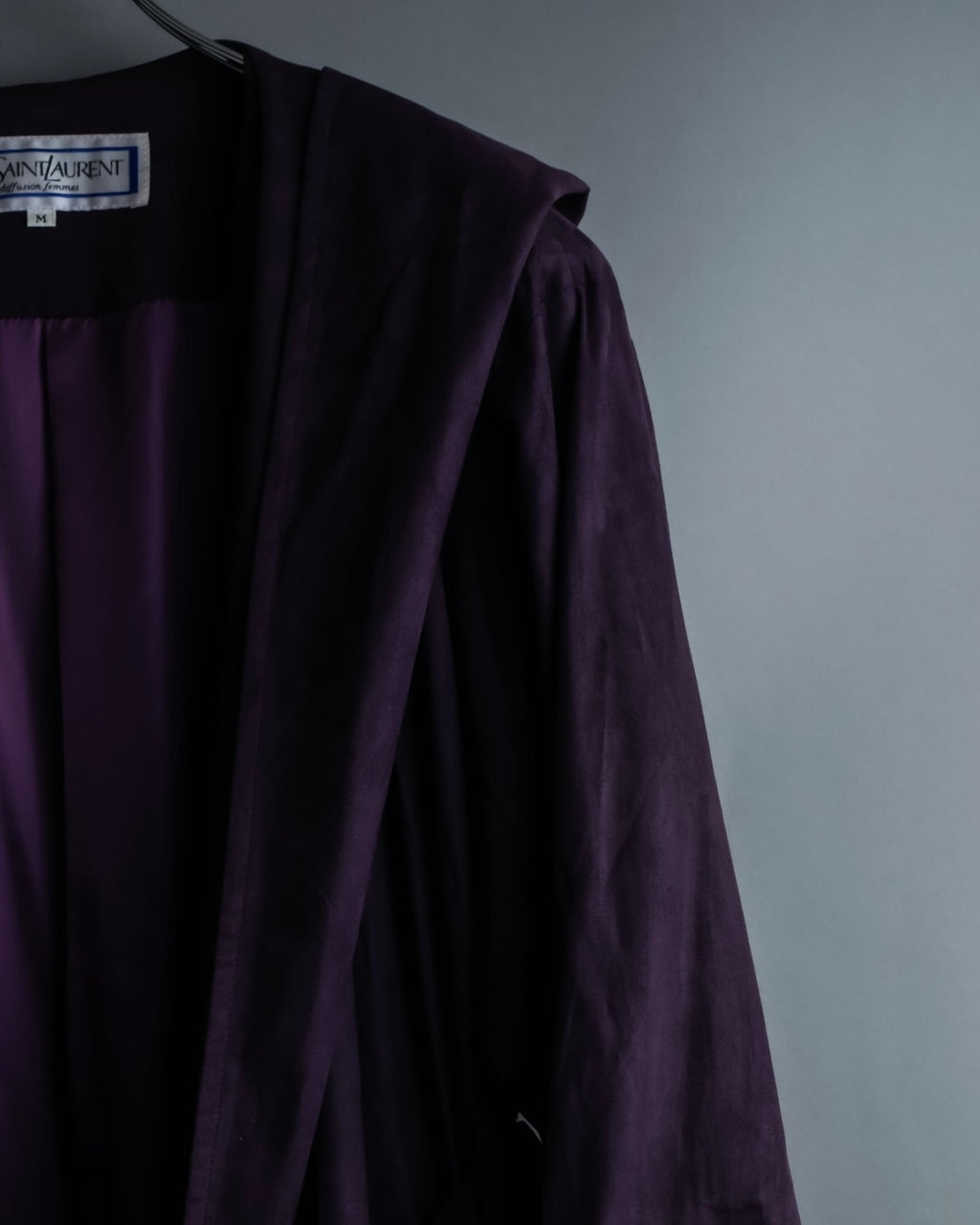 "80s Yves Saint Lauren" Oversized hooded spring coat