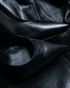 "CELINE" clear heel leather shoes