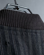 "Comme des Garcons Homme" distressed zip-up striped blouson