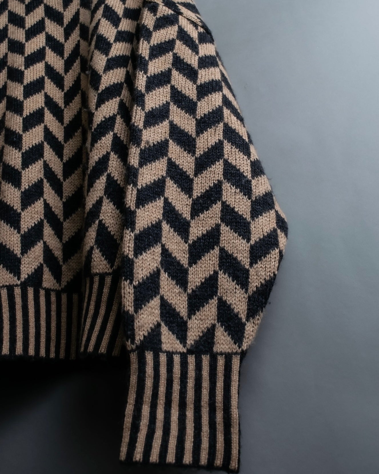 "GIORGIO ARMANI" Geometric pattern rib wool knit