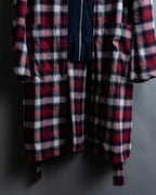 “John UNDERCOVER” gown designed check long hoodie