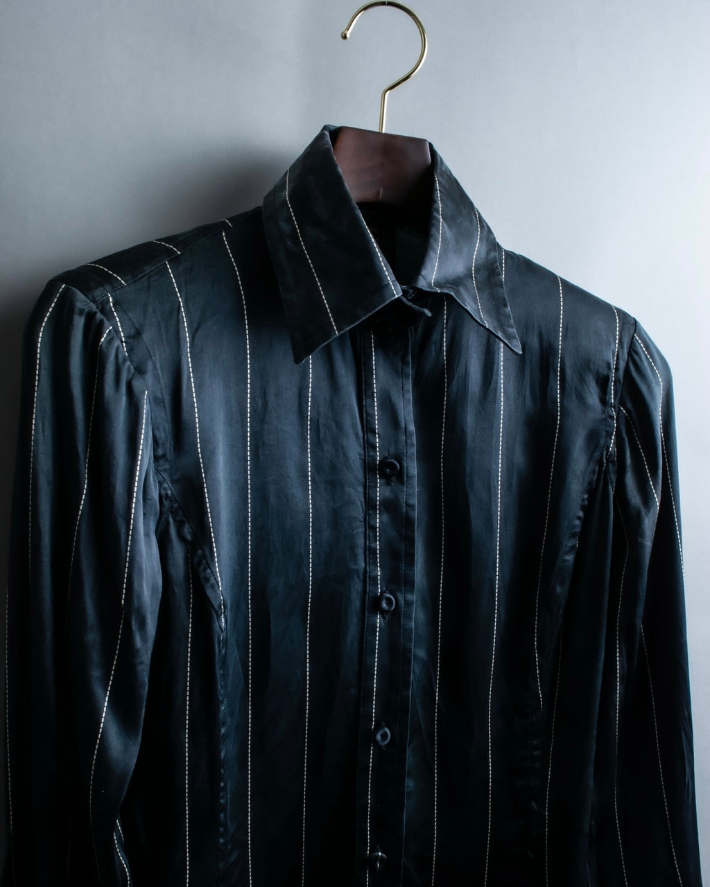 "GIANFRANCO FERRE" 100% silk striped dress shirt