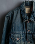 "Levi's Redloop" Aging process pencil stripe denim jacket
