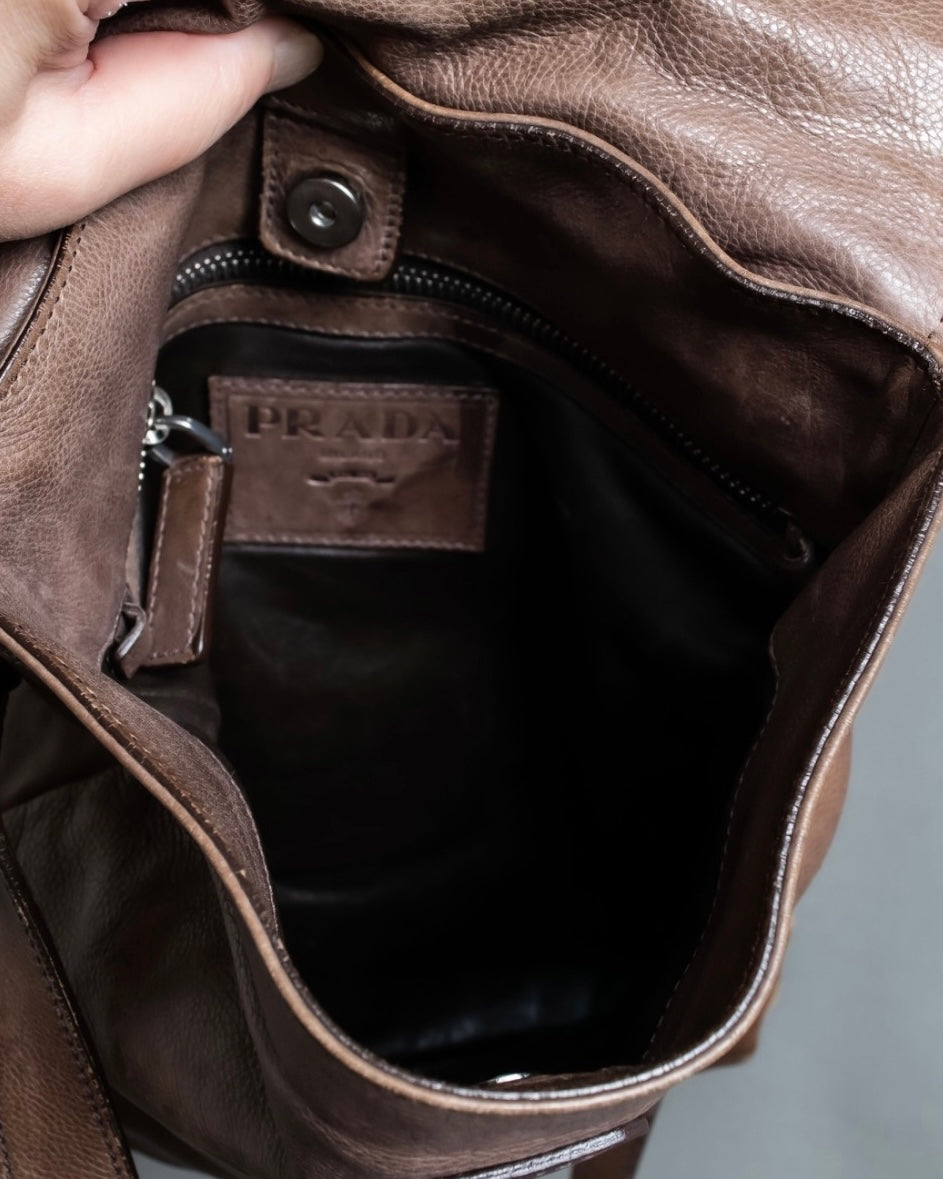 "PRADA" Real leather wrapped bag