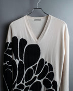 "BOTTEGA VENETA" art pattern cashmere 100% knit