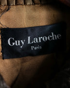 "Guy laroche" vintage real fur leather coat