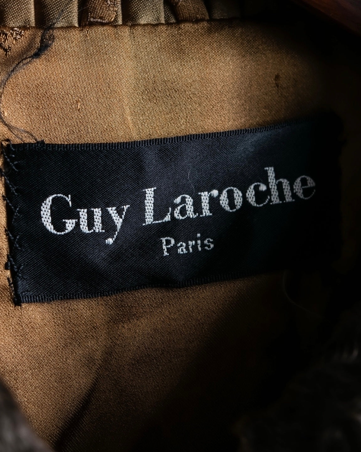 "Guy laroche" vintage real fur leather coat