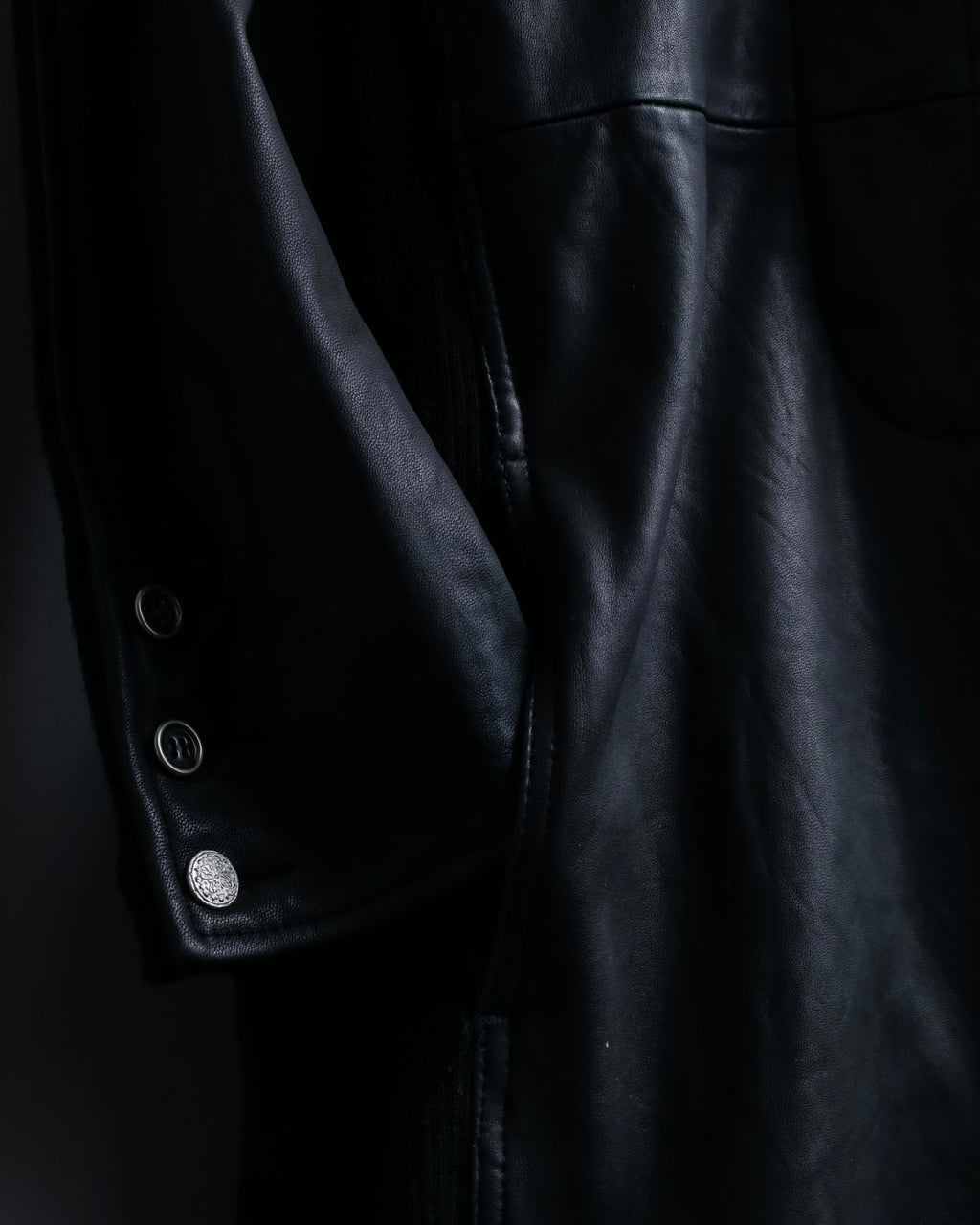 Vintage Leather x CORDUROY combination trench coat